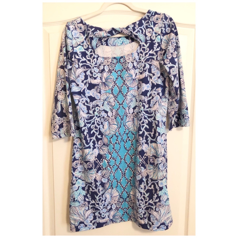 Lilly Pulitzer Bay Dress in Lapis Lazuli Your Biggest Fan - Picture 4 of 6